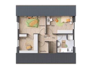 Massivhaus Flair 130 von Town & Country Haus Deutschland Schlüsselfertig ab 239250€, Satteldach-Klassiker Grundriss 2