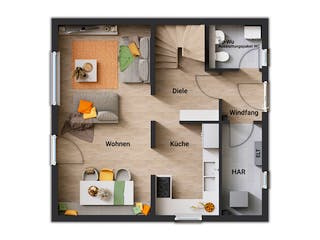 Massivhaus FürDich von Town & Country Haus Deutschland Schlüsselfertig ab 172290€, Satteldach-Klassiker Grundriss 1