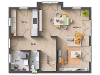 Massivhaus Lichthaus 121 von Town & Country Haus Deutschland Schlüsselfertig ab 236850€, Satteldach-Klassiker Grundriss 1