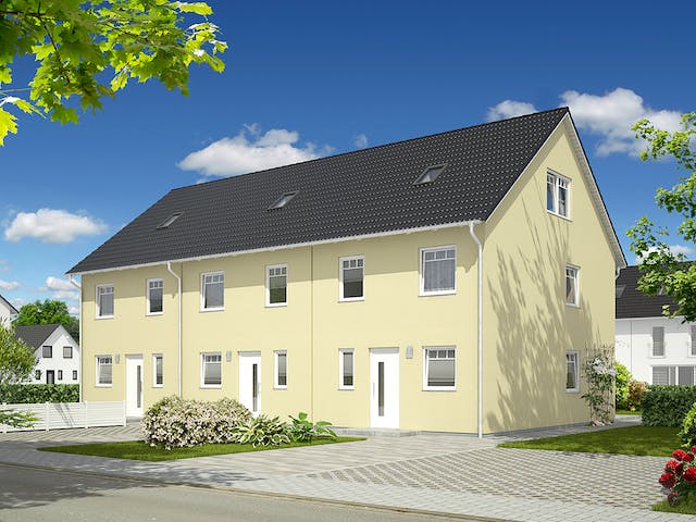 Massivhaus Mainz 128 Reihenmittelhaus von Town & Country Haus Deutschland Schlüsselfertig ab 232600€, Außenansicht 4