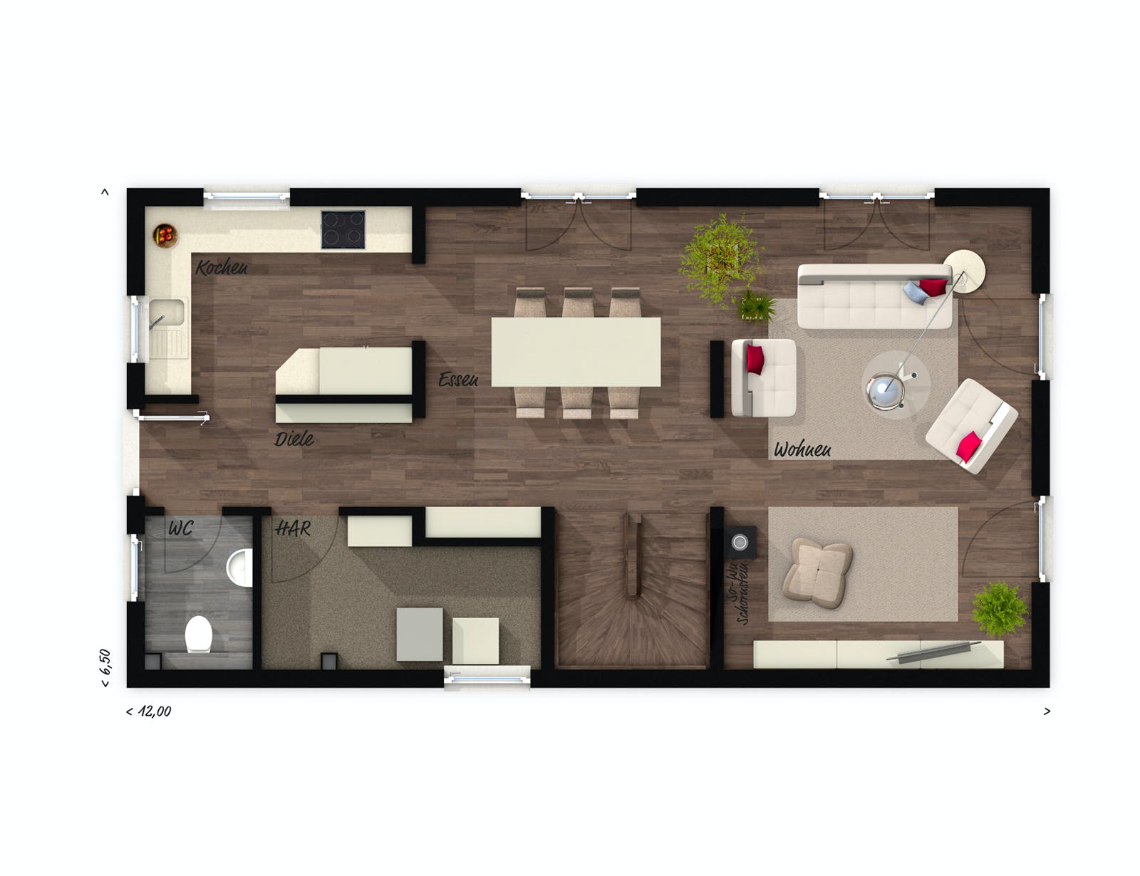 Massivhaus Stadthaus Aura 125 von Town & Country Haus Deutschland Schlüsselfertig ab 225690€, Grundriss 1
