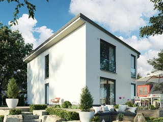 Massivhaus Stadthaus Aura 136 von Town & Country Haus Deutschland Schlüsselfertig ab 267150€, Pultdachhaus Außenansicht 3