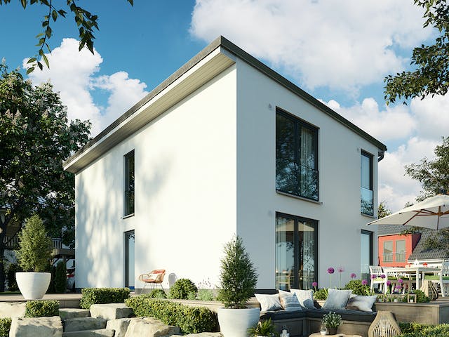 Massivhaus Stadthaus Aura 136 von Town & Country Haus Deutschland Schlüsselfertig ab 259850€, Pultdachhaus Außenansicht 3