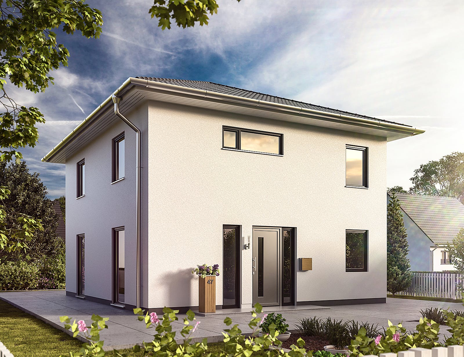 Massivhaus Stadthaus Flair 124 ZD von Town & Country Haus Deutschland Schlüsselfertig ab 230450€, Stadtvilla Außenansicht 1