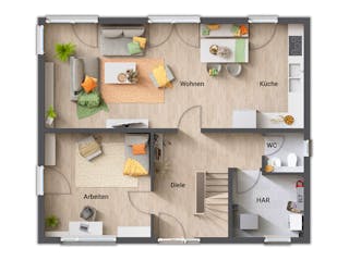 Massivhaus Stadthaus Flair 152 RE von Town & Country Haus Deutschland Schlüsselfertig ab 264750€, Stadtvilla Grundriss 1