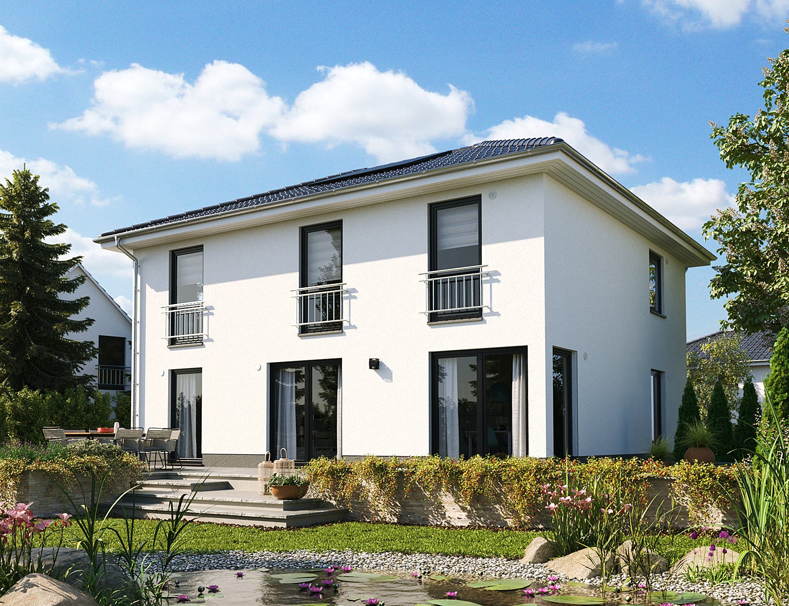 Massivhaus Stadthaus Flair 152 RE von Town & Country Haus Deutschland Schlüsselfertig ab 257500€, Stadtvilla Außenansicht 1