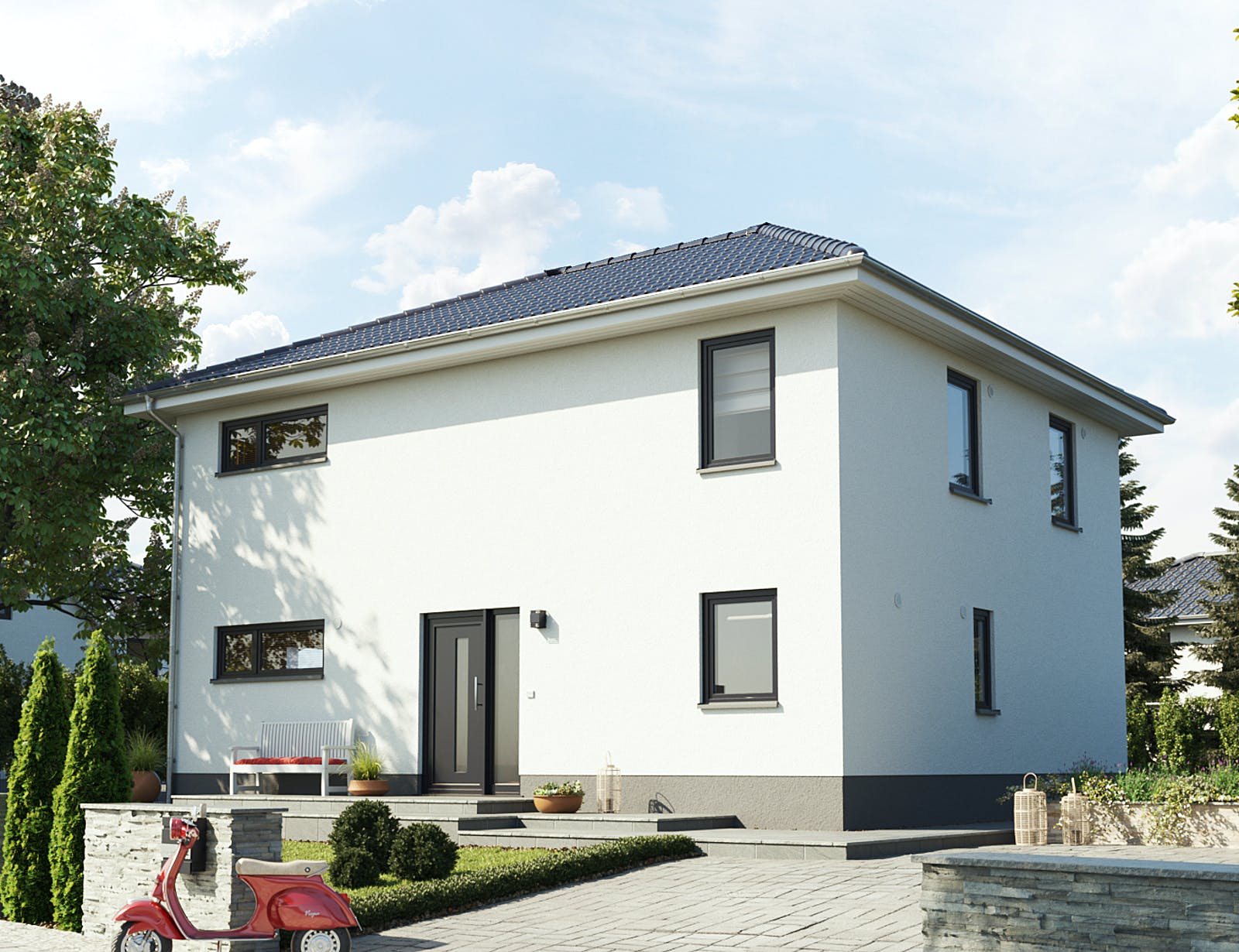 Massivhaus Stadthaus Flair 152 RE von Town & Country Haus Deutschland Schlüsselfertig ab 257500€, Stadtvilla Außenansicht 2