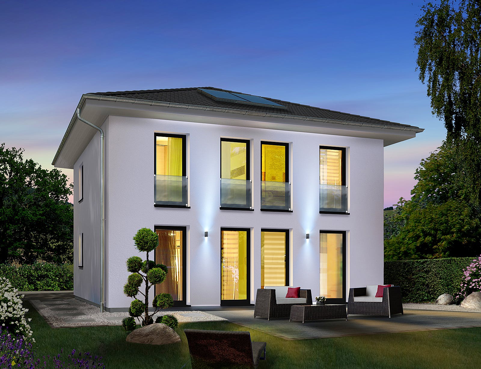 Massivhaus Stadtvilla 145 ZD von Town & Country Haus Deutschland Schlüsselfertig ab 257150€, Stadtvilla Außenansicht 2
