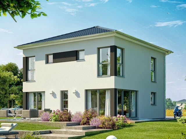 Fertighaus Terrano von Büdenbender Hausbau, Stadtvilla Außenansicht 1 Fertighaus Terrano von Büdenbender Hausbau, Stadtvilla Außenansicht 1