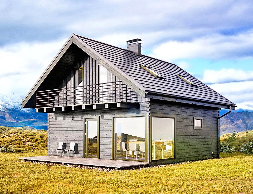 Blockhaus Kitzbühel von Thule Blockhaus Bausatzhaus ab 152050€, Blockhaus Außenansicht 2