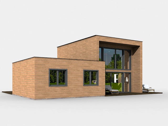 Blockhaus KuBu von Thule Blockhaus Bausatzhaus ab 147300€, Blockhaus Außenansicht 3