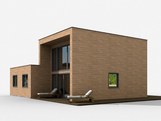 Blockhaus KuBu von Thule Blockhaus Bausatzhaus ab 147300€, Blockhaus Außenansicht 4