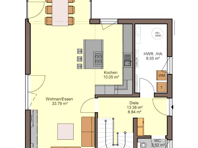 Fertighaus Top von Büdenbender Hausbau, Satteldach-Klassiker Grundriss 1