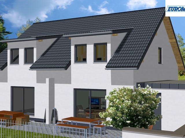 Massivhaus Trend 110 SG von EUROMAC 2 S.A.S. Bausatzhaus ab 29670€, Satteldach-Klassiker Außenansicht 4