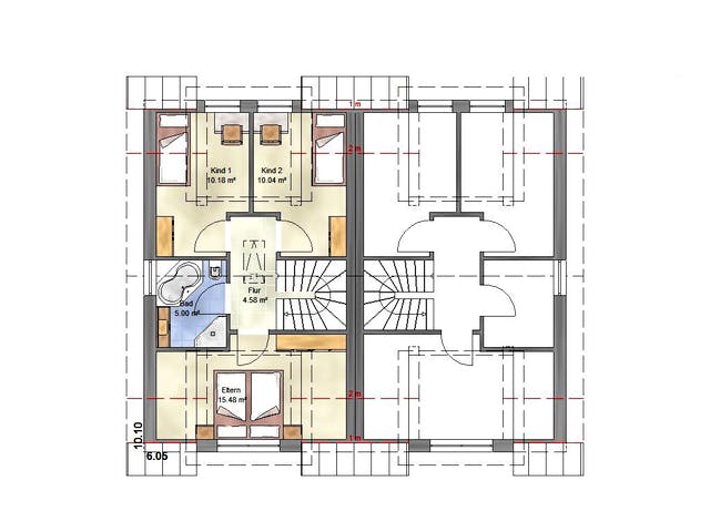 Massivhaus Trend 110 SG von EUROMAC 2 S.A.S. Bausatzhaus ab 29670€, Satteldach-Klassiker Grundriss 1