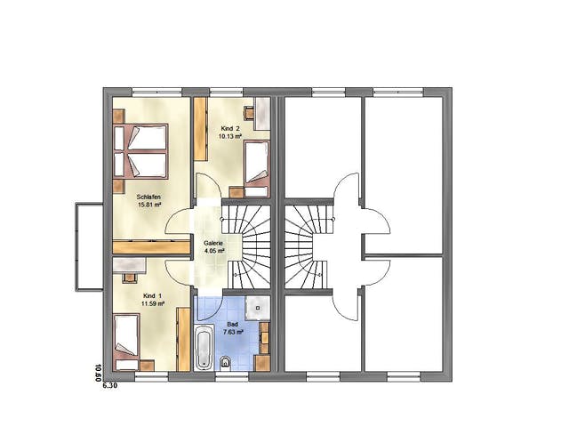 Massivhaus Trend 135 SD von EUROMAC 2 S.A.S. Bausatzhaus ab 40745€, Satteldach-Klassiker Grundriss 1