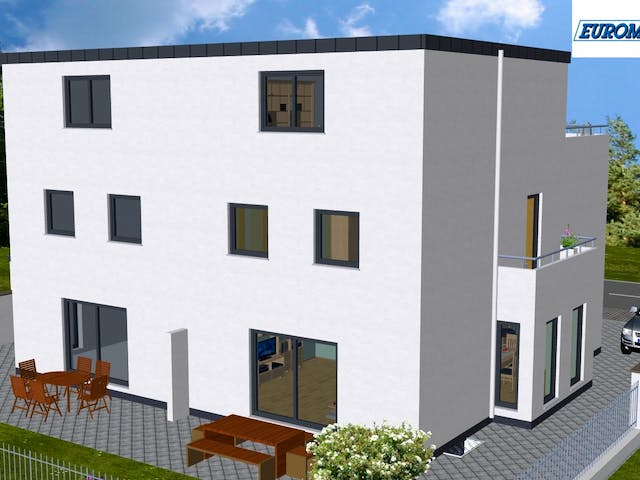 Massivhaus Trend 160 FD von EUROMAC 2 S.A.S. Bausatzhaus ab 44819€, Cubushaus Außenansicht 4