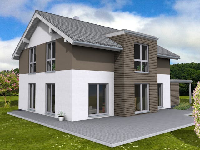 Fertighaus Trendline 165 - inkl. Technikanbau von Suckfüll Energiesparhaus Schlüsselfertig ab 350044€, Außenansicht 1 Fertighaus Trendline 165 - inkl. Technikanbau von Suckfüll Energiesparhaus Schlüsselfertig ab 350044€, Außenansicht 1