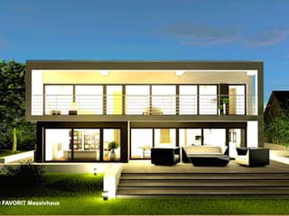 Massivhaus Twentyfive 220 von FAVORIT Massivhaus Schlüsselfertig ab 587240€, Cubushaus Außenansicht 1