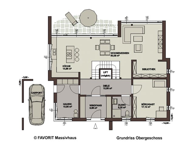 Massivhaus Twentyfive 220 von Favorit Massivhaus Schlüsselfertig ab 610730€, Cubushaus Grundriss 1