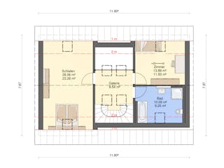 Fertighaus Dimension 90 von Ü-Haus, Satteldach-Klassiker Grundriss 2