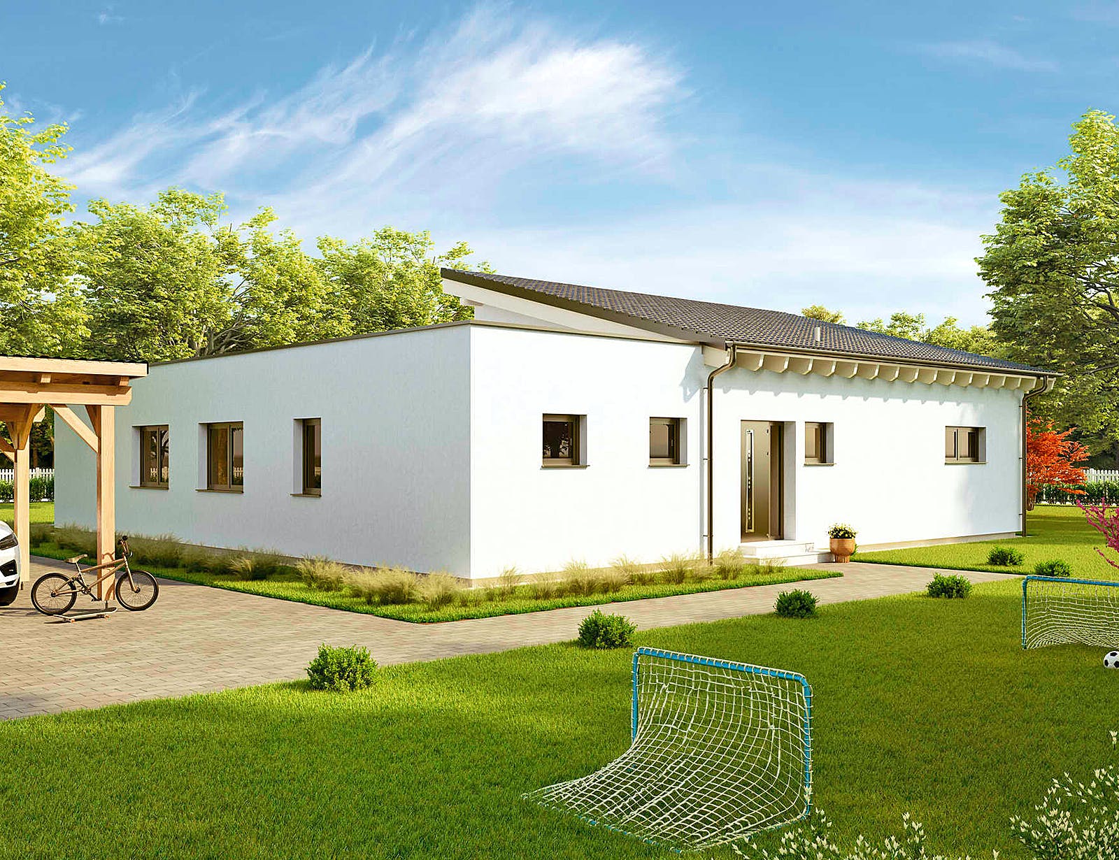 Fertighaus Bungalow Avant von Vario-Haus - Österreich Schlüsselfertig ab 382530€, Bungalow Außenansicht 1