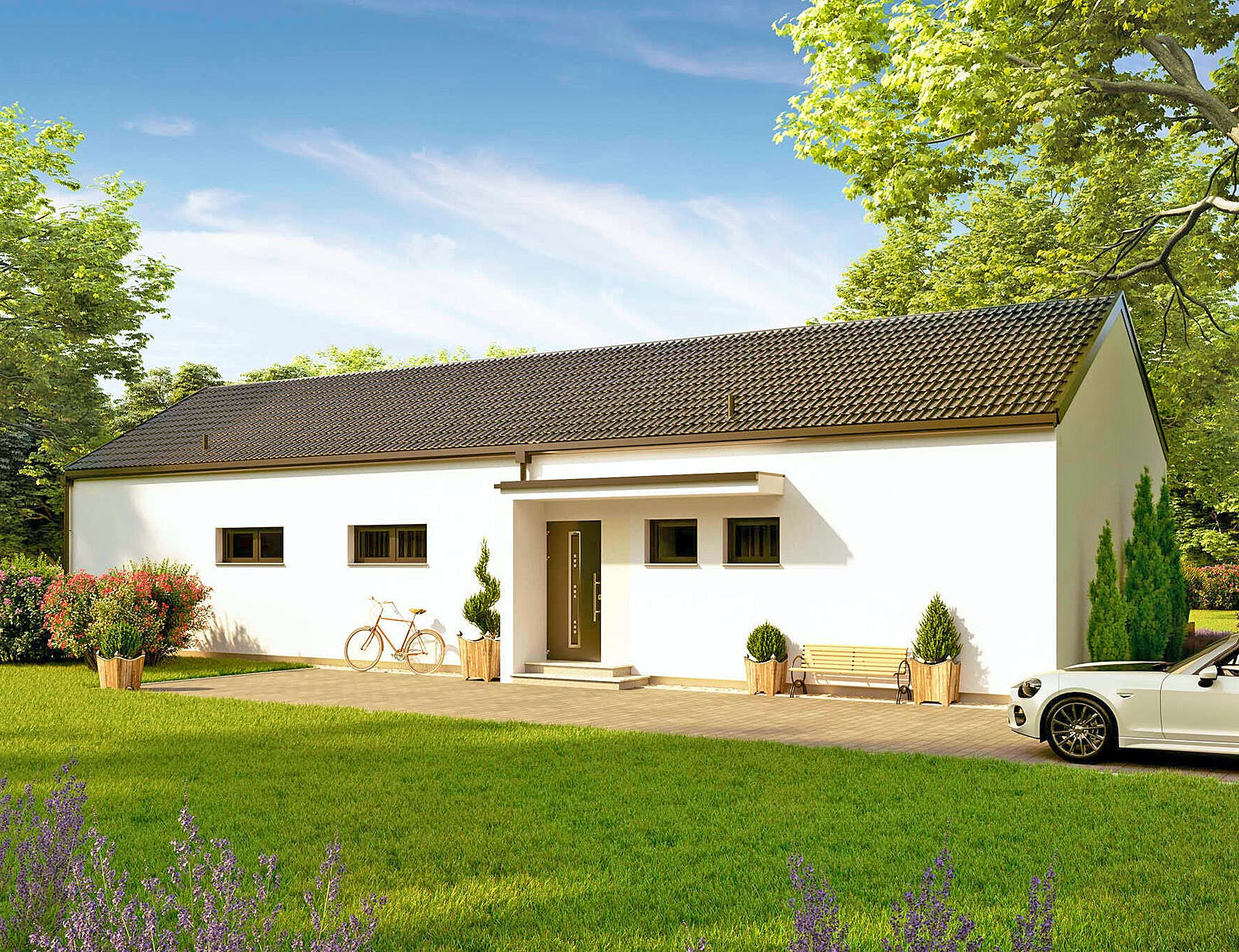Fertighaus Bungalow Pannonia von Vario-Haus - Deutschland Schlüsselfertig ab 326010€, Bungalow Außenansicht 1