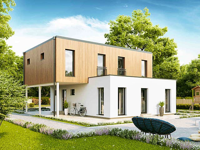 Fertighaus New Design BellaVista von Vario-Haus - Deutschland Schlüsselfertig ab 435850€, Cubushaus Außenansicht 1 Fertighaus New Design BellaVista von Vario-Haus - Deutschland Schlüsselfertig ab 435850€, Cubushaus Außenansicht 1