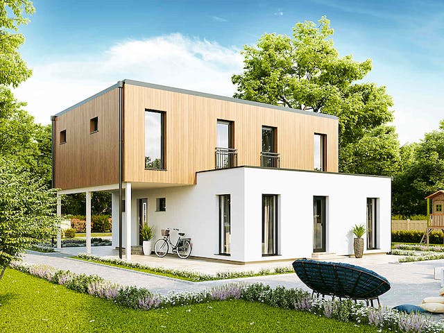 Fertighaus New Design BellaVista von Vario-Haus - Österreich Schlüsselfertig ab 346630€, Cubushaus Außenansicht 2