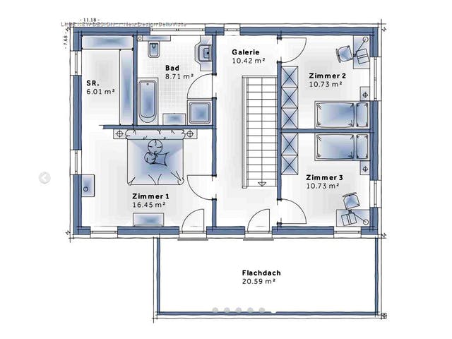 Fertighaus New Design BellaVista von Vario-Haus - Deutschland Schlüsselfertig ab 369140€, Cubushaus Grundriss 2