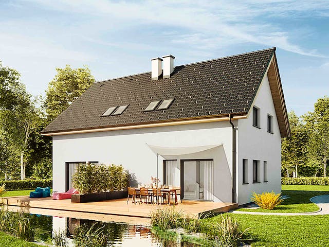 Fertighaus Duplex D97 von Vario-Haus - Deutschland Schlüsselfertig ab 274220€, Satteldach-Klassiker Außenansicht 1