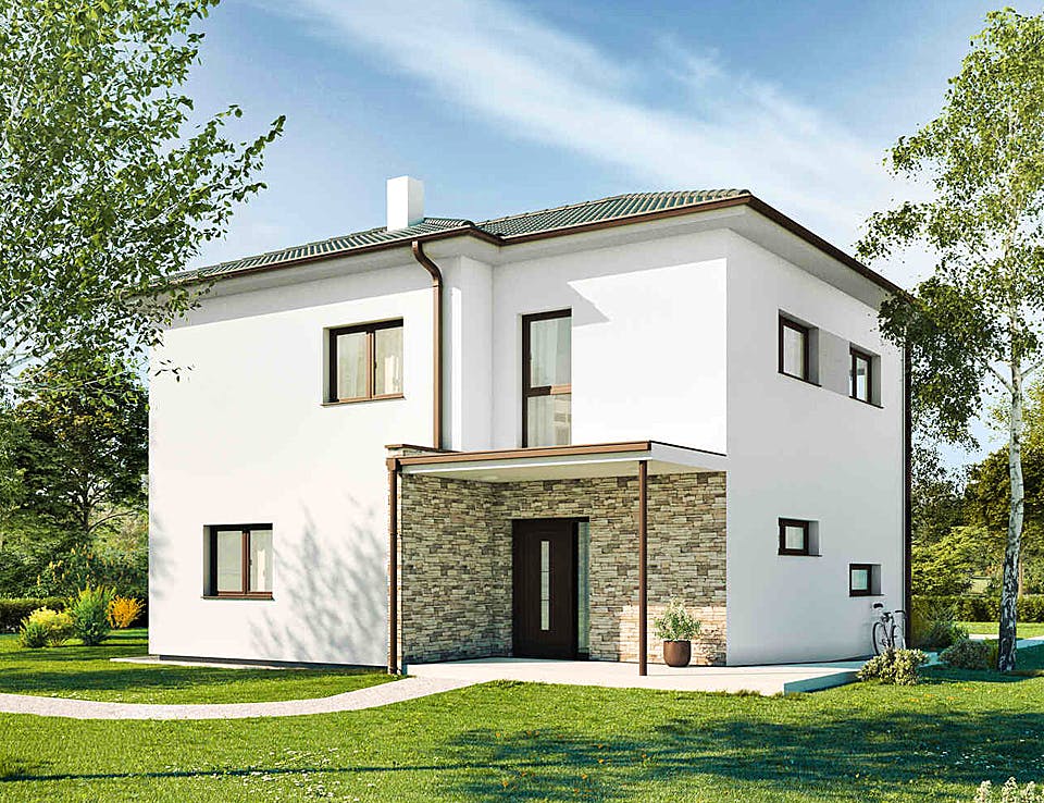 Fertighaus New Design Esprit LARGE von Vario-Haus - Österreich Schlüsselfertig ab 377130€, Stadtvilla Außenansicht 1