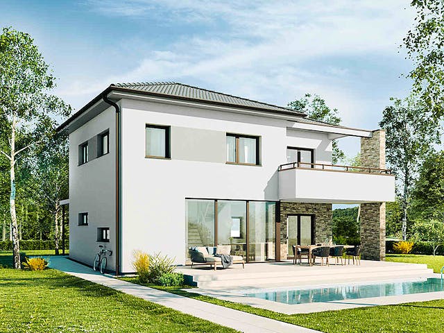 Fertighaus New Design Esprit LARGE von Vario-Haus - Deutschland Schlüsselfertig ab 398010€, Stadtvilla Außenansicht 1