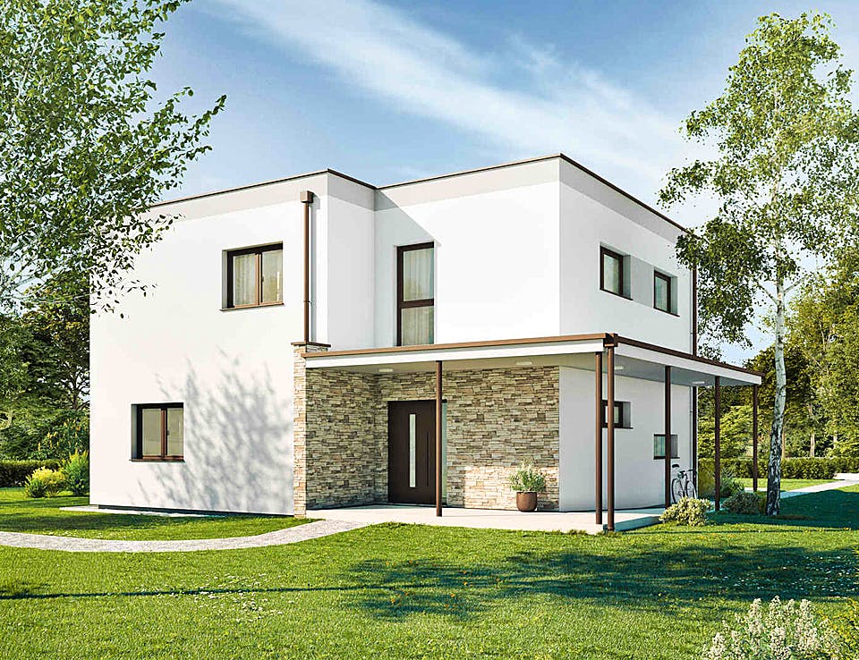 Fertighaus New Design Esprit SMALL von Vario-Haus - Deutschland Schlüsselfertig ab 381840€, Cubushaus Außenansicht 1