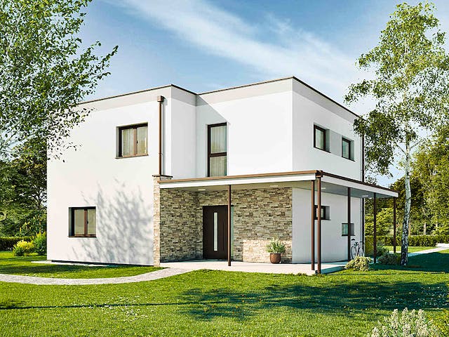 Fertighaus New Design Esprit SMALL von Vario-Haus - Deutschland Schlüsselfertig ab 381840€, Cubushaus Außenansicht 1