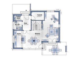 Fertighaus New Design Esprit SMALL von Vario-Haus - Österreich Schlüsselfertig ab 359730€, Cubushaus Grundriss 1