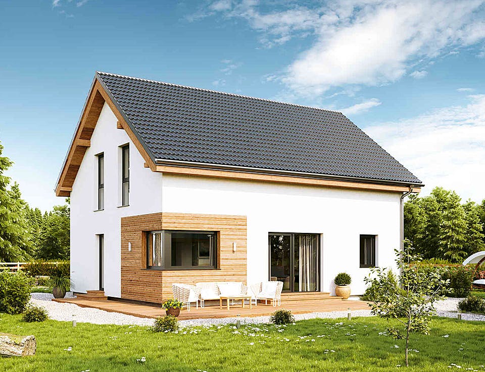 Fertighaus Family Classic von Vario-Haus - Deutschland Schlüsselfertig ab 338310€, Satteldach-Klassiker Außenansicht 2