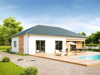 Fertighaus Family Compact von Vario-Haus - Deutschland Schlüsselfertig ab 336890€, Bungalow Außenansicht 2