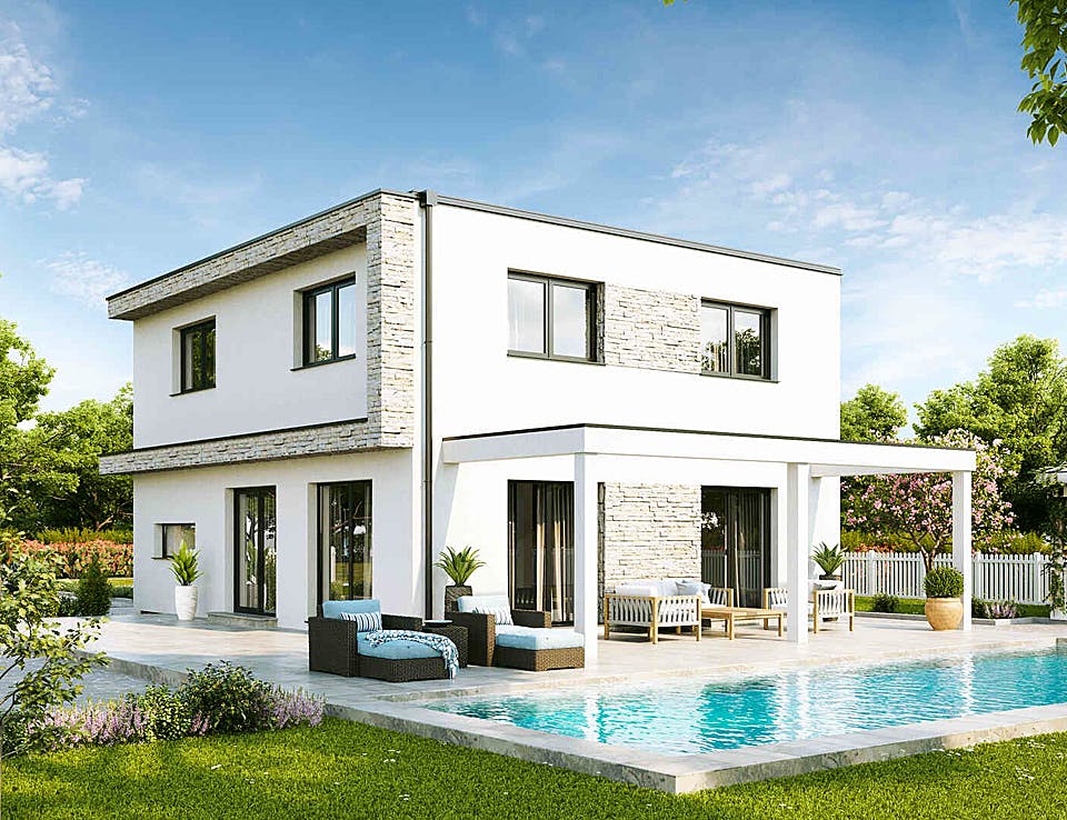 Fertighaus Family Edition von Vario-Haus - Deutschland Schlüsselfertig ab 330000€, Cubushaus Außenansicht 2