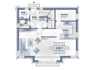 Fertighaus Family Emotion von Vario-Haus - Österreich Schlüsselfertig ab 345310€, Satteldach-Klassiker Grundriss 1