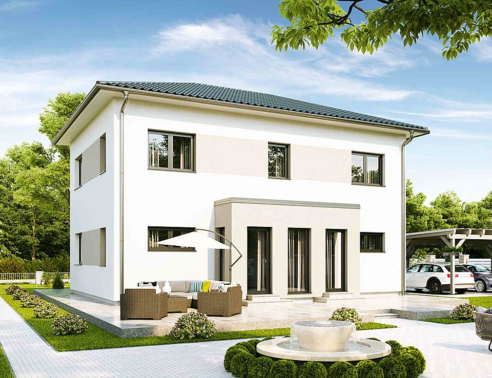 Fertighaus Family Life von Vario-Haus - Österreich Schlüsselfertig ab 345680€, Stadtvilla Außenansicht 1