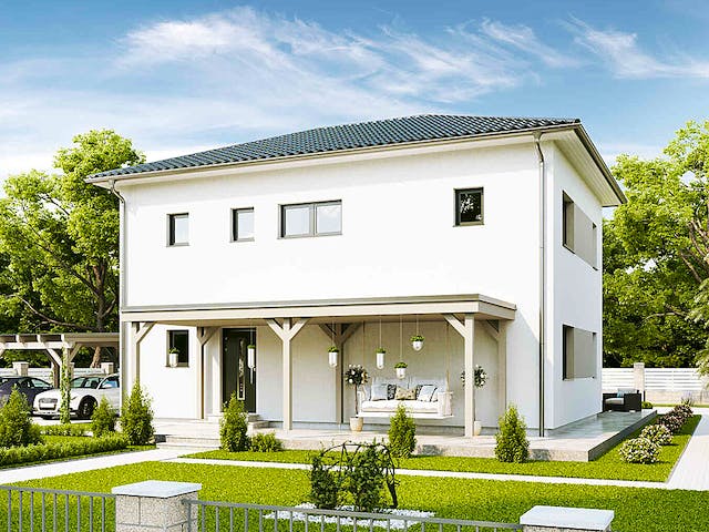 Fertighaus Family Life von Vario-Haus - Deutschland Schlüsselfertig ab 364800€, Stadtvilla Außenansicht 1