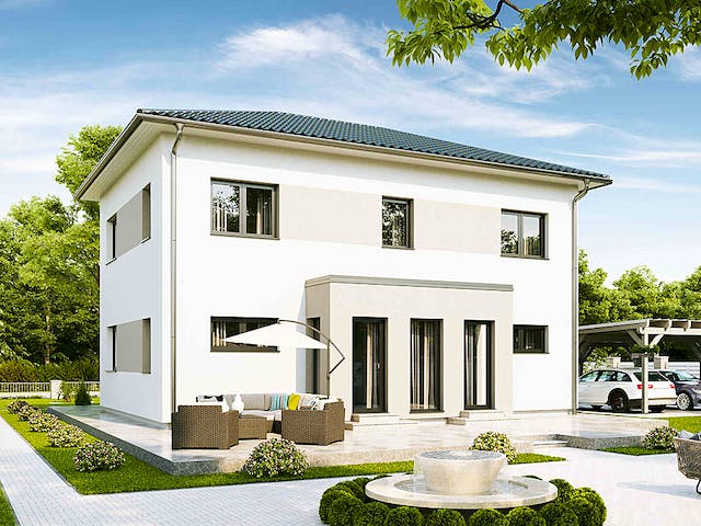 Fertighaus Family Life von Vario-Haus - Deutschland Schlüsselfertig ab 364800€, Stadtvilla Außenansicht 2