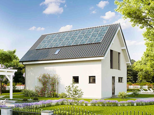 Fertighaus Family Open von Vario-Haus - Deutschland Schlüsselfertig ab 391970€, Satteldach-Klassiker Außenansicht 1