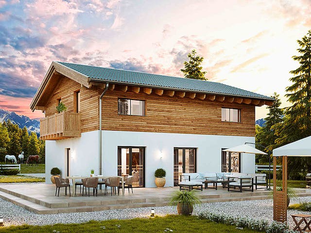 Fertighaus New Design Novum von Vario-Haus - Deutschland Schlüsselfertig ab 374100€, Satteldach-Klassiker Außenansicht 3