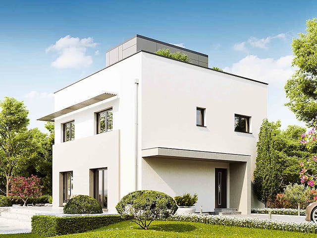 Fertighaus New Design Sky View von Vario-Haus - Österreich Schlüsselfertig ab 392740€, Cubushaus Außenansicht 1