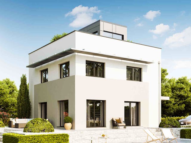 Fertighaus New Design SkyView von Vario-Haus - Deutschland Schlüsselfertig ab 416200€, Cubushaus Außenansicht 1