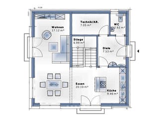 Fertighaus New Design Sky View von Vario-Haus - Österreich Schlüsselfertig ab 450280€, Cubushaus Grundriss 1