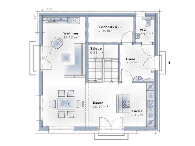 Fertighaus New Design SkyView von Vario-Haus - Deutschland Schlüsselfertig ab 491410€, Cubushaus Grundriss 1 Fertighaus New Design SkyView von Vario-Haus - Deutschland Schlüsselfertig ab 491410€, Cubushaus Grundriss 1