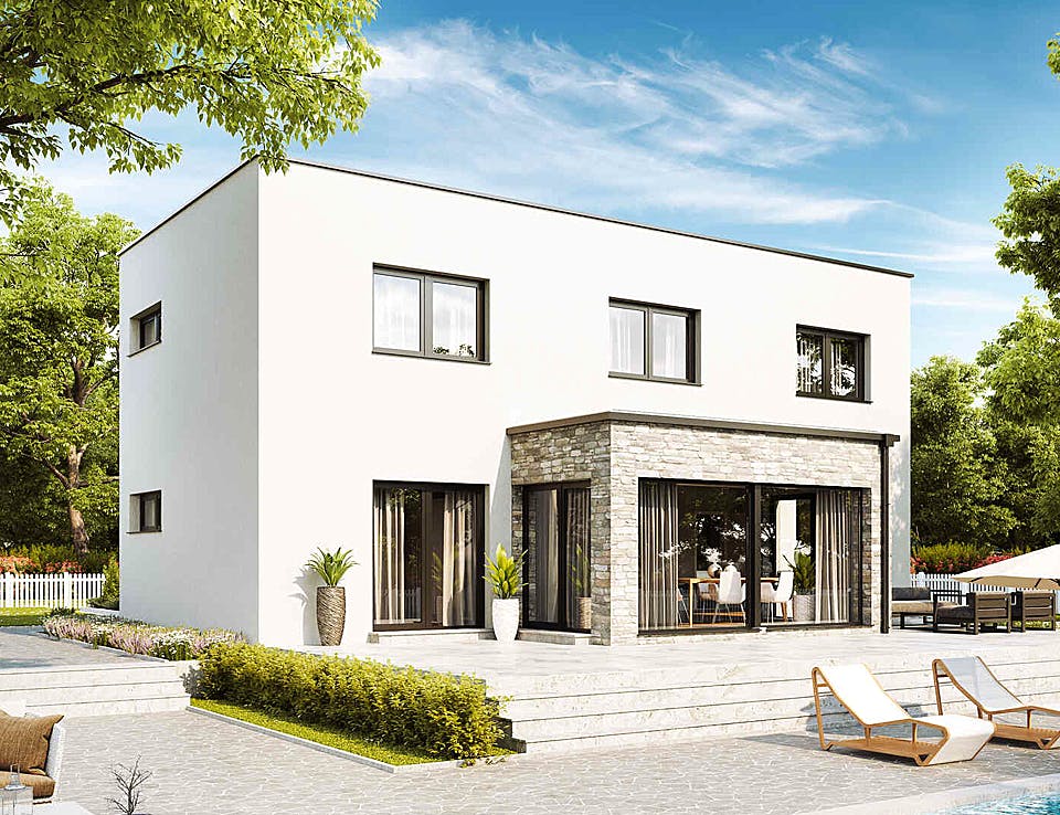 Fertighaus New Design Solair von Vario-Haus - Österreich Schlüsselfertig ab 355360€, Cubushaus Außenansicht 1